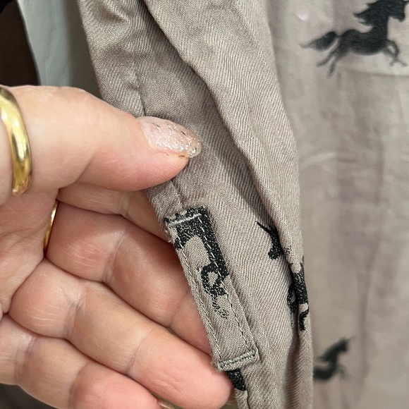 H & M Brown Shirt Dress with Unicorn Print size 10 AS IS - Picture 8 of 9